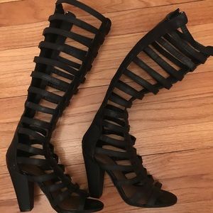 Gladiator knee high heels size 6